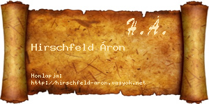 Hirschfeld Áron névjegykártya