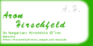 aron hirschfeld business card